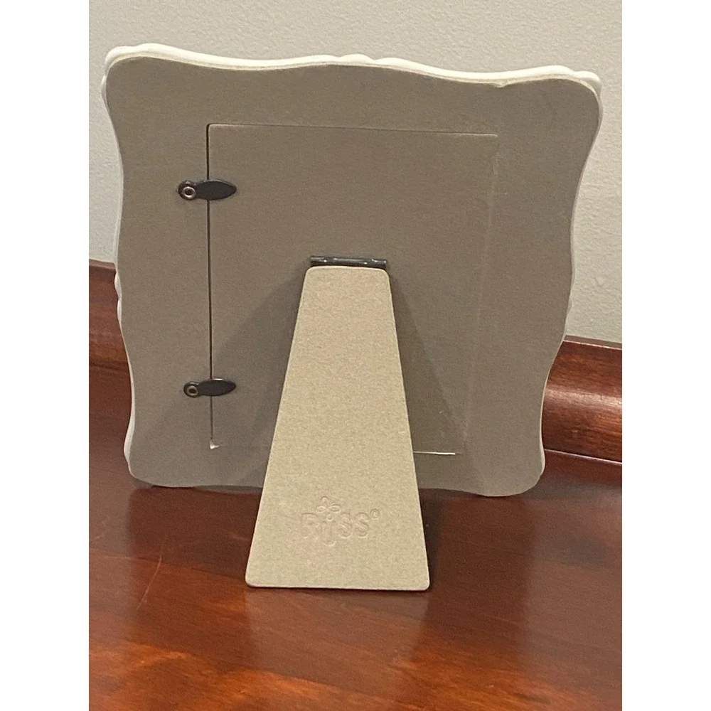 Russ Ceramic Photo Frame Baptism Baby Blue 4x6 Portrait Layout Picture Holder